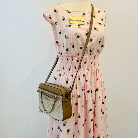 Michael Kors Purse Jet Set Ombré Signature Logo Crossbody Body Bag Husk - Picture 8 of 8